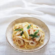 竹輪とネギの和風パスタ