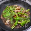 甘唐辛子と豚バラ肉の甘辛炒めの工程4