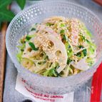 ごまマヨ de こく旨♪『レンコンと豆苗の春雨サラダ』
