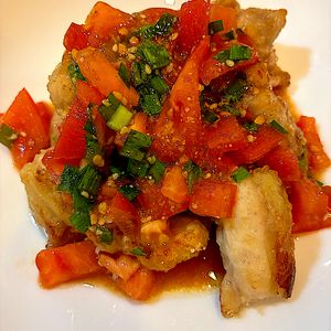 よんの作ってみた!投稿(【香味ダレでやみつき♡】さっぱり！鶏肉のトマトニラだれ)