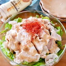 【ピリ辛だれの冷しゃぶサラダ】市販のごまドレアレンジ!