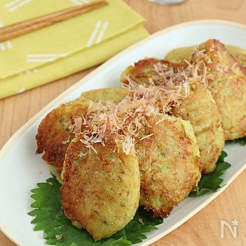 ヘルシーおかず♪れんこんとしらすのカレーお焼き