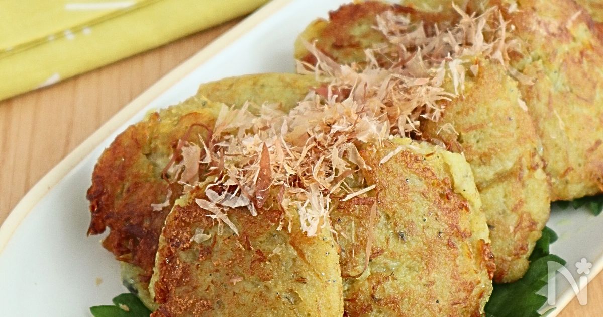 ヘルシーおかず♪れんこんとしらすのカレーお焼き