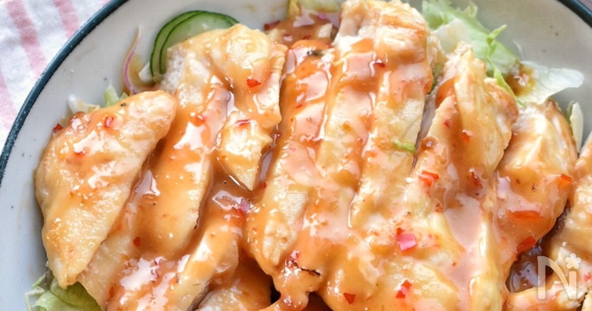 【胸様レシピ】うま辛たまらん♡胸肉deスイチリオイマヨ♡