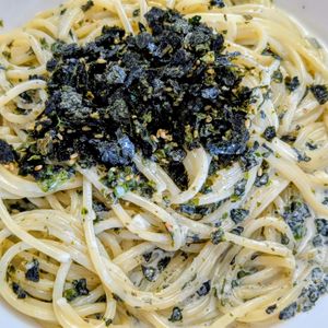 まゆのの作ってみた!投稿(混ぜるだけで絶品！海苔まみれクリームパスタ)