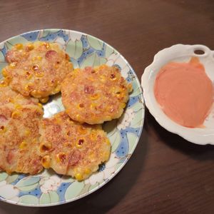 たりおの作ってみた!投稿(コーンと豆腐のもっちもち焼き)