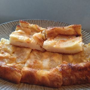 ななつきの作ってみた!投稿(もっちりプリンケーキ！りんご🍎のファーブルトン)