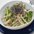 居酒屋の味♪パリパ大根と水菜のツナサラダ塩昆布のっけ