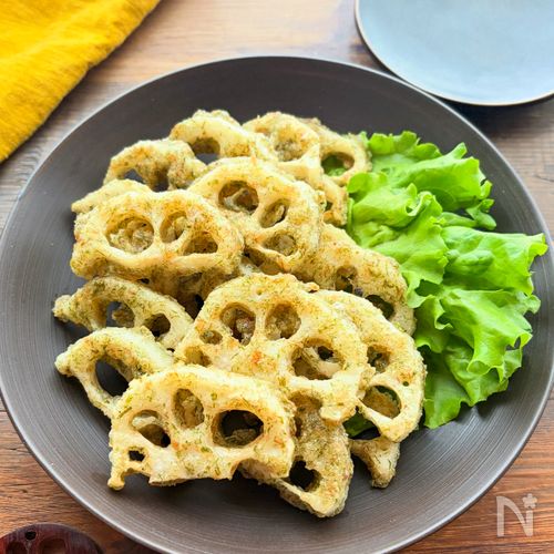 【れんこんの磯辺揚げ】かつお節でワンランクアップ!