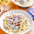 あさりの旨味♡にんにくの効いたピリ辛『ボンゴレスープパスタ』