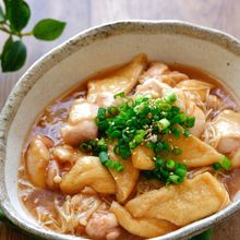 柔らか鶏肉とおあげとえのきのとろみ煮【ほっこり癒されおかず】
