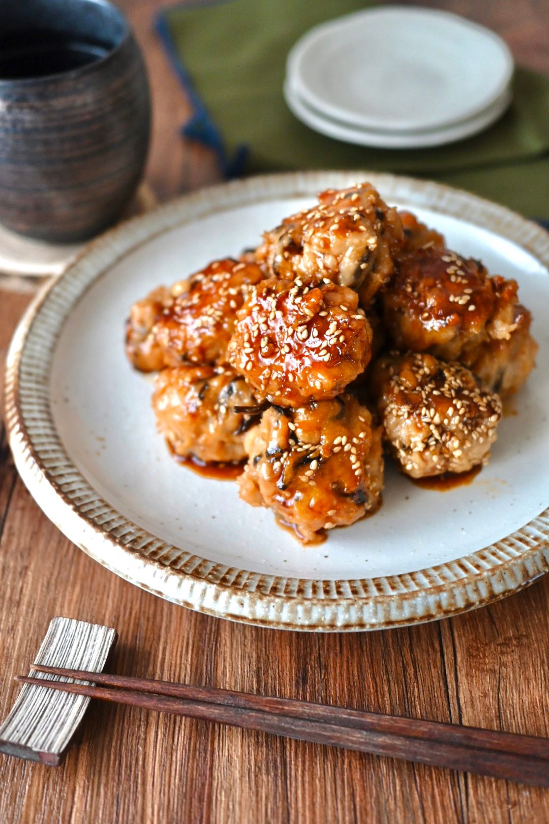 鶏むねとえのきのてりてり甘辛つくね | レシピサイトNadia