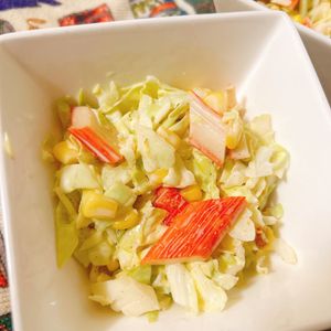煌蓮mamの作ってみた!投稿(カニカマ入りのコールスローサラダを極めたよ🤭✨)