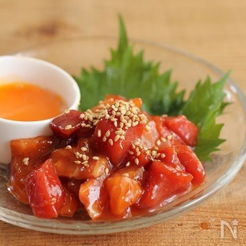 超簡単3分！マグロとサーモンの海鮮ユッケ