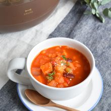 野菜ジュースで濃厚!具だくさんミネストローネ
