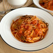 『茄子のトマトチーズパスタ』フライパンひとつで!