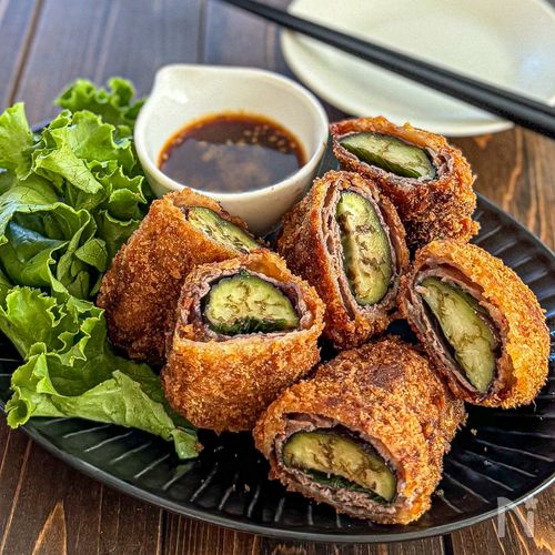 茄子と大葉の《サクサク♡肉巻きフライ》