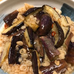 風花の作ってみた!投稿(なすの美味しい食べ方🎐揚げ茄子とあげ玉の生姜香る南蛮漬け♪)