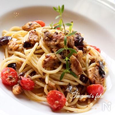 イタリア発！いわし缶とミニトマトの絶品パスタ♡