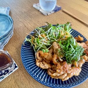 グリーンラテの作ってみた!投稿(豚こまで簡単！【油淋豚】家族が爆食べ♪)