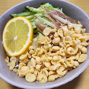 ナムディの作ってみた!投稿(【夏野菜の冷やしたぬきうどん】火を使わず簡単！爽やかな一杯♪)