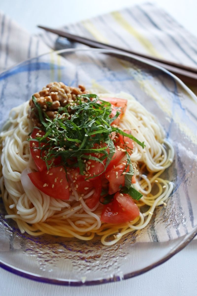 冷やし納豆トマトそうめん ひやむぎでも レシピサイト Nadia ナディア プロの料理家のおいしいレシピ 冷やし納豆トマトそうめん ひやむぎでも レシピサイト Nadia ナディア プロの料理家のおいしいレシピ
