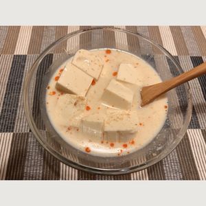 puricoの作ってみた!投稿(5分で完成！【豆腐の冷やし豆乳担々スープ】混ぜるだけ♩)
