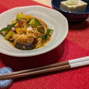 シカハリーの作ってみた!投稿(和えるだけ！【たこきゅうりの辛ねぎ和え】今日のおつまみ)