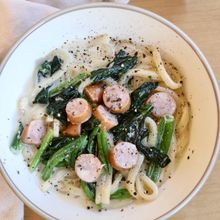 冷凍うどんで★激ウマ醤油クリームうどん
