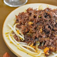 もやしと牛こまステーキ風ソテー