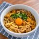 レンチンで10分【豚こまの味噌カレーうどん】