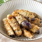とろとろナスの肉巻き田楽#ワンパン#粉不要