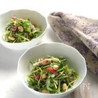 キッチンばさみで作る！豆苗と蒸し大豆のゆかり和え