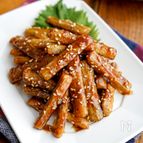 【新ごぼうの甘辛照り】ごぼうの香り♪簡単！旬おつまみ◎