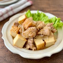 鶏ももと厚揚げの甘酢炒め