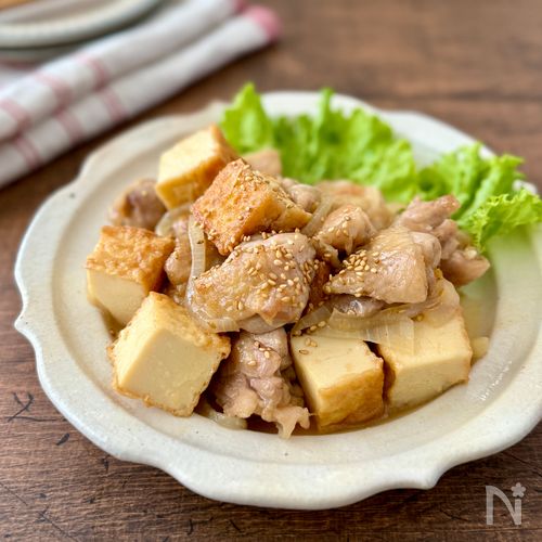 鶏ももと厚揚げの甘酢炒め