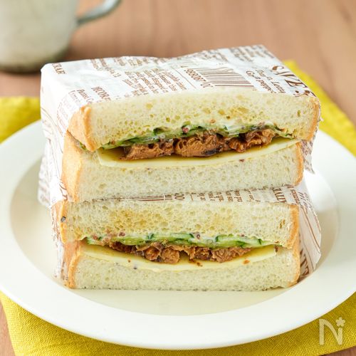 【さんまの蒲焼缶サンドイッチ】火を使わない防災レシピ