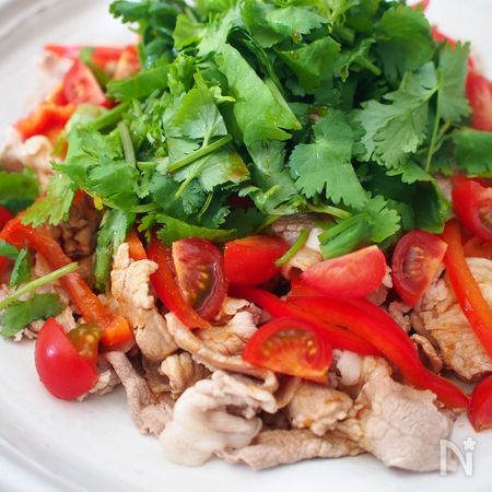 こんもりパクチー 豚しゃぶのご馳走サラダ By 加瀬 まなみ レシピサイト Nadia ナディア プロの料理家のおいしいレシピ