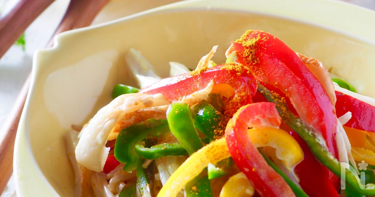 やみつき！レンジで簡単＊もやしとちくわのカレーマヨサラダ