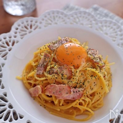 ワンパン♡牛乳と全卵でカルボナーラ