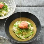 ちょっぴり洋風♪たらことアスパラのオイル素麺〜白だし風味