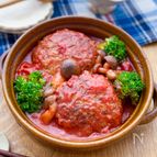 【トマト缶で煮込みハンバーグ】冷めてもふわふわ大絶賛◎