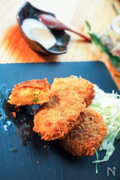 「サクッほろ♪」カボチャコロッケ。チーズのコクたっぷり