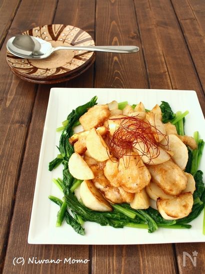 鶏むね肉とかぶの甘酢炒め