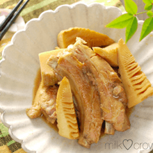 スペアリブと竹の子の煮物♪甘辛でご飯がすすむ