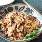 牛肉と蓮根のオイマヨ粒マス炒め♡ちょっぱやで完成