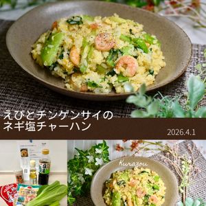 クラ蔵の作ってみた!投稿(【おうち中華】えびとチンゲンサイのネギ塩チャーハン)