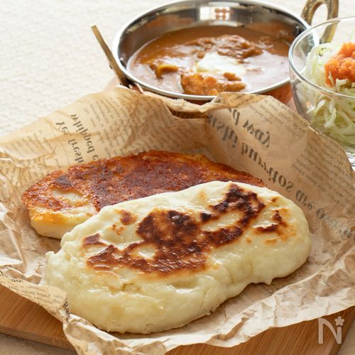 発酵不要【米粉のナン】フライパンで焼くだけ
