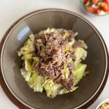 牛肉とキャベツの塩レモン炒め