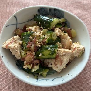 miiの作ってみた!投稿(お醤油ドレッシング《豆腐ときゅうりの和風サラダ》)